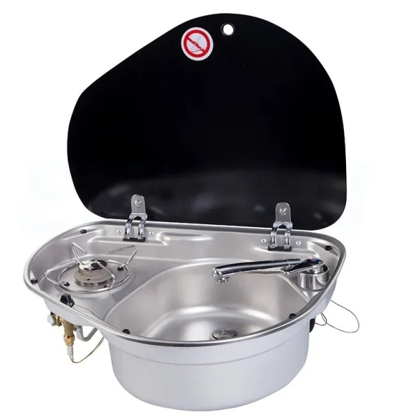 Плита газовая с раковиной 600R, правая, 520х425х145